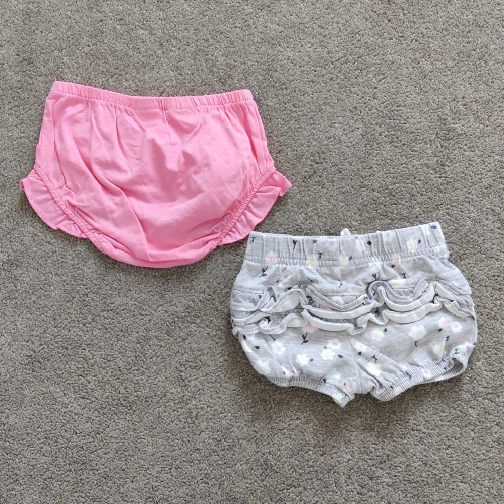 Carter's & Jumping Beans Baby Girls Boomers Floral Pink Gray SZ 6 Months Cotton
